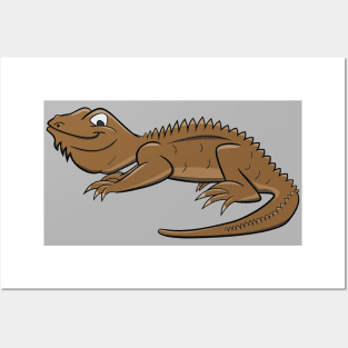 Cartoon Brown Lizard Posters and Art